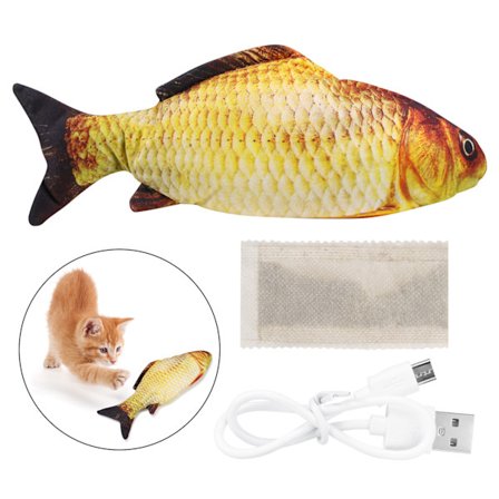 Fladdrande Fisk Rörlig Fisk Plyschleksak med Ljus och Ljud Realistisk Fladdrande Fisk Vagglande Fiskleksaker Rörelse Katt Leksak