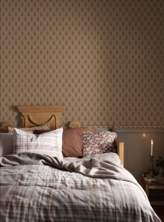 Duro Tapet, August 542-02 Gammalsvenska Papper, L, Röd, Färg & tapeter