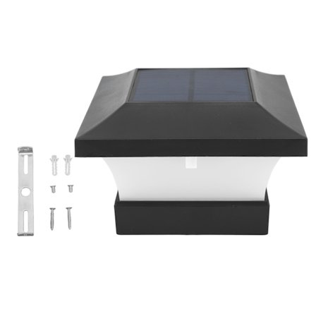 Solar LED Stolpehatt Lys 3W 6000K Hvit 2000mAh IP65 for Gårdsplasser Gjerder Bro