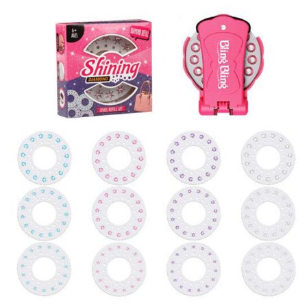 Glittrande Bling Diamant Hårglitter, Häftapparat 1 Nagelborr + 12 Stift 180 Borr