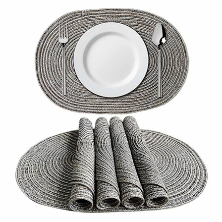 Ovale Dækkeservietter Vaskbare Dækkeservietter Til Køkkenbord, 50 x 35 cm (grøn, brun, grå, gul) (FMY)