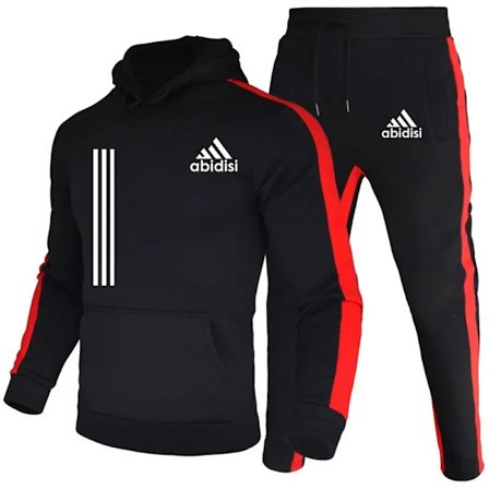 2-delt herre tracksuit 2024 høst vinter jogging sport dress sett sweatshirts hettejakker og treningsbukser herreklær black-XF32-