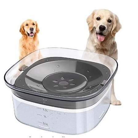 2L Hundeskål, Stor Kapacitet Spildfri Hundeskål, Anti-kvælning Ingen Spild Vandskål Med Langsom Vandfoder