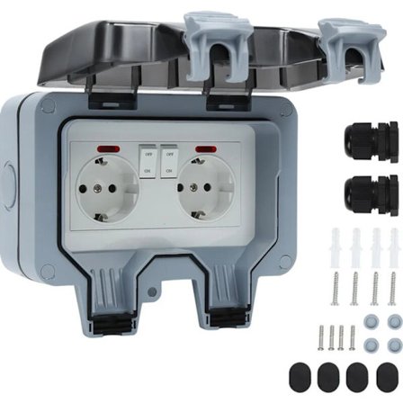 Udendørs Vandtæt 16A IP66 Støvtæt Vægstik med Haveprop