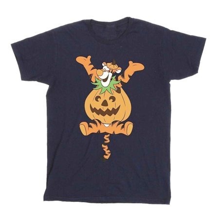 Nalle Puh Herr Tigger Pumpa Bomulls T-shirt XL Marinblå
