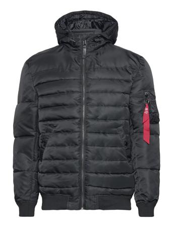 Hooded Puffer Fn Fôret Jakke Svart Alpha Industries*Betinget Tilbud