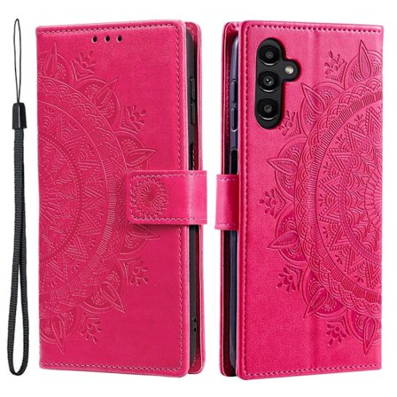 SKALO Samsung S25 Mandala Lompakkokotelo - Cerise