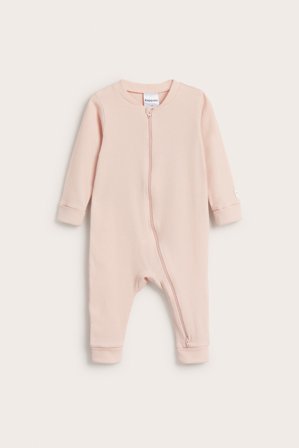 Kappahl | Ribbad jumpsuit med nedvikbara muddar Rosa 86 | Rosa