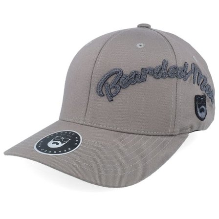 Bearded Man - Grå flexfit Keps - Side Arch 3d Logo Grey Wooly Combed Flexfit @ Hatstore