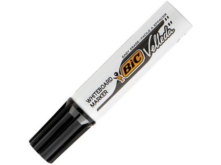 BIC Whiteboardpenna Velleda 1781, snedskuren spets, 3,7-5,5 mm linjebredd, svart - Lyreco - Kontorsmaterial - Pennor - Whiteboardpennor - Skuren spets