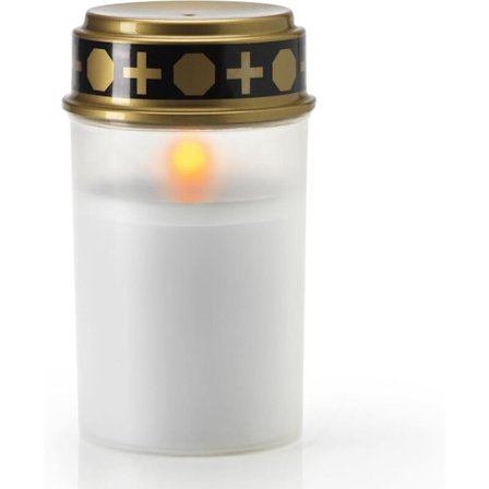 LED gravlys, rød eller hvit, med batteri og opptil 6 måneders belysning - LED gravlys med realistisk flimring