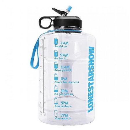 Stor 1 Gallon Motiverende Vannflaske med Tidsmarkering for Trening