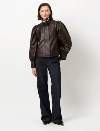 Dante6 Dante6-Kyrilo Cropped Leather Jacket - Brown - 40