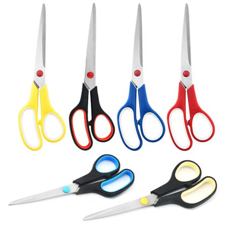 Sakssett med 6-pakning, saks med komfortable håndtak for alle formål