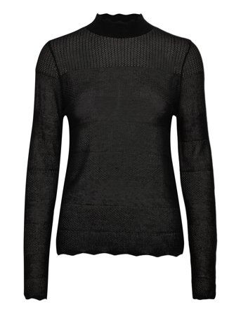 Rosemunde Rwlotus Tencel Ls Mock Neck Pullove - Black - XL