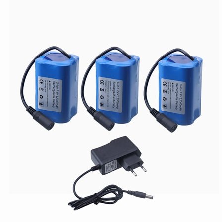 7,4V 12000mAh batteri med USB-oplader til T188 T888 2011-5 V007 C18 H18 Fjernbetjening RC Fishing Bait Boat Reservebatteridele