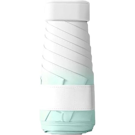 Mini Reseparaply för Handväska, Litet Kompakt UV-Parasoll Solskydd, Lättviktigt Portabelt Parasoll Vindtätt, Gradient Grön