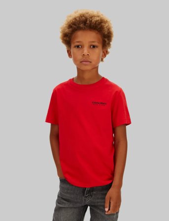 Calvin Klein Minimal Logo S/S T-Shirt - Red - 152