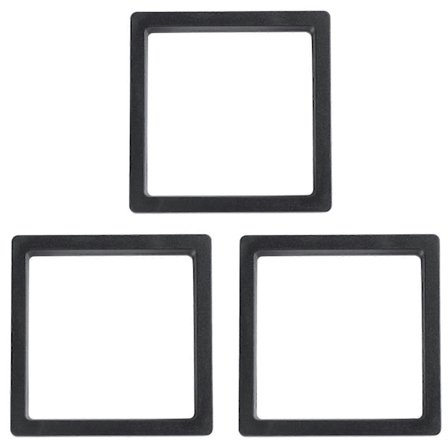 3X Firkantede 3D Album Flytende Ramme Holder Myntboks Smykker Display Utstillingsvindu, 9X9cm (med Base)