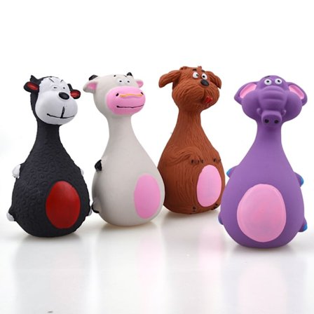 4-pack 6*13cm Latex Squeaky Puppy Toy Pet Chew Toy