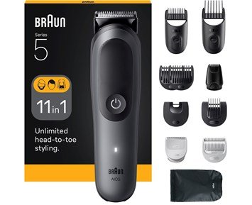 Braun Styler AIO 5560 Moonstone Grey - Multitrimmer med 11-i-1 funktion för ansikte & kropp