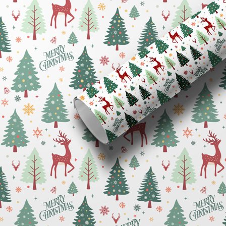 Julklappspapper, presentpapper, julaftons födelsedagspresentförpackningspapper, 50 × 70 cm, 002