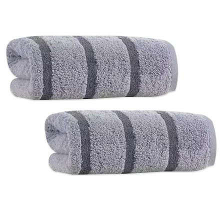 Handdukar för badrum 100% bomull mjuka randiga handdukar, storlek 70*34cm(2-pack)