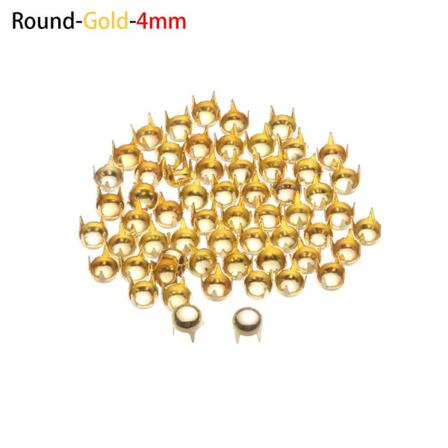 50st Doll Colthes Spänne Bältesknappar Guld Rund 4mm 50st