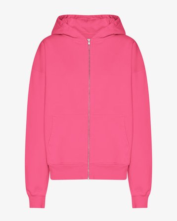 Organic Oversized Zip Hood - Bubblegum Pink