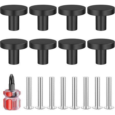 8 stk. Skuffeknopper, 25*20/30*25 mm Knopper og Håndtag, Runde Møbelhåndtag, med Skruer, Messingskabsknopper, til Skabe, Køkken