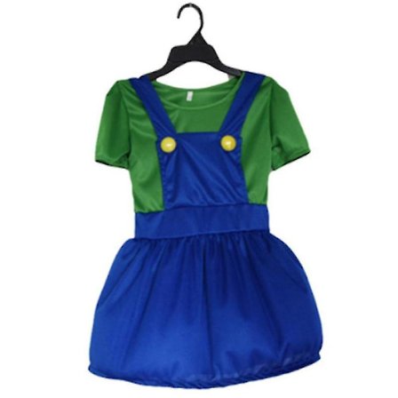 Super Mario Luigi Cosplay Kostym Vuxna Barn Fancy Dress Up Outfit Kläder