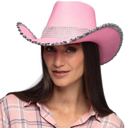 Cowboy Hatt Rosa - Partyninja.se