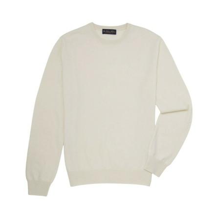 Brooks Brothers Cashmere Crew-Neck Sweater Hvid, Herre