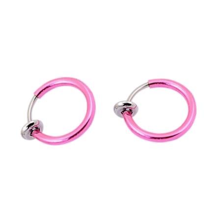 2-pack rosa falske piercing ører leppe nese septum leppe rosa