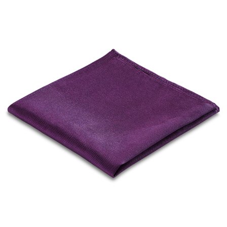 Pochette de costume violette en sergé de soie pour hommes - Pochettes de costume de couleur unie