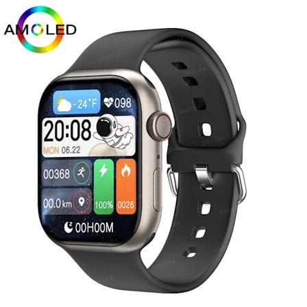 Ny HK9 Pro MAX Smart Watch Mænd Serie 9 2.02 Tommer Høj Opdateringshastighed AMOLED Skærm Kompas IWO Smartwatch Kvinder Til Apple Watch