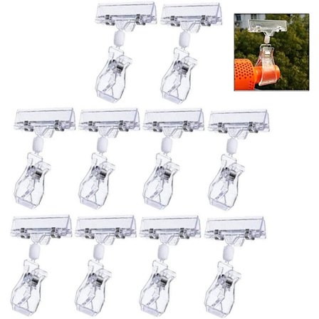 10 stk. Etikettholder, Plastetikettholder, Skiltholder, Vareholder, Stativ