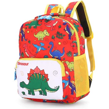 Barnehage Ryggsekk Reise Søt Tegneserie Ryggsekk Skoleveske (Dinosaur Rød)