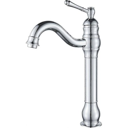 Hög Blandare för Handfat 360° Svängbar Ettgrepps Badrumsblandare