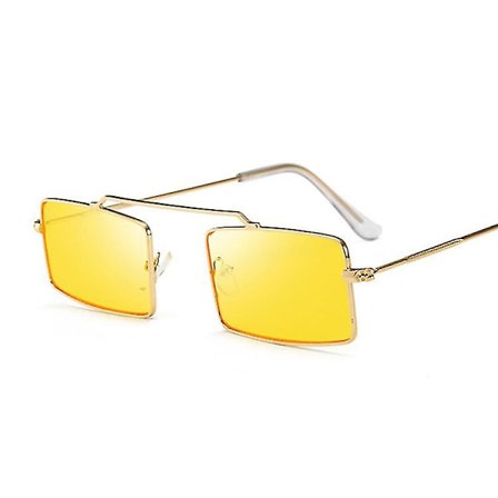 Neliömäiset aurinkolasit naisille ja miehille, lasit naiselle, ylelliset retro-metalliset aurinkolasit, naisten vintage-peililasit Oculos De Sol 