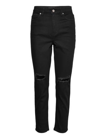 Vmbrenda Hr Str Ankle Destroy J Gu152 Boyfriend Jeans Svart Vero Moda*Betinget Tilbud