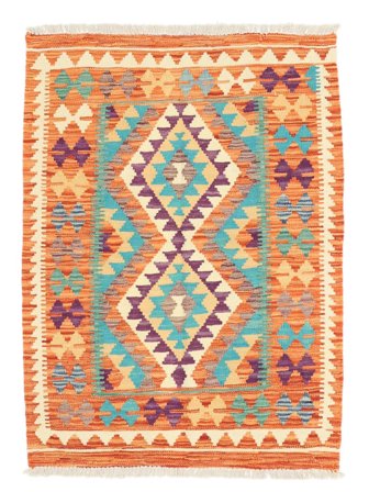 Tappeto Orientale Kilim Afghan Old Style 85X112 Arancione/Marrone (Lana, Afghanistan)