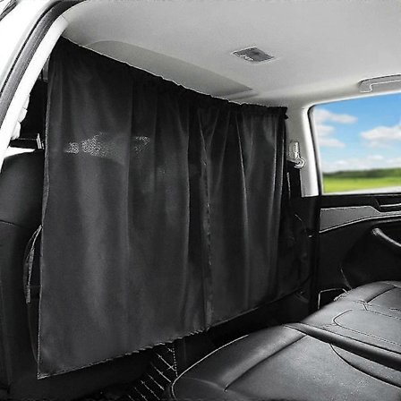 Bilskillevægsgardiner solskærm - privatliv rejse lur nat bilcamping aftagelig simpel gardin (sort)