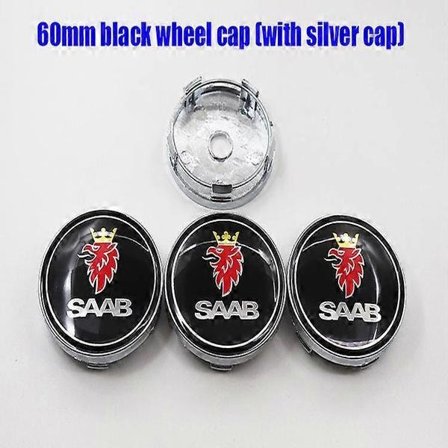 4 st 56 mm 60 mm Saab 9-3 Logo Bil Emblem Hjulcentrum Navkapsel Auto Fälg Ombyggnad Dammtäta Märkesöverdrag Klistermärke Styling Tillbehör
