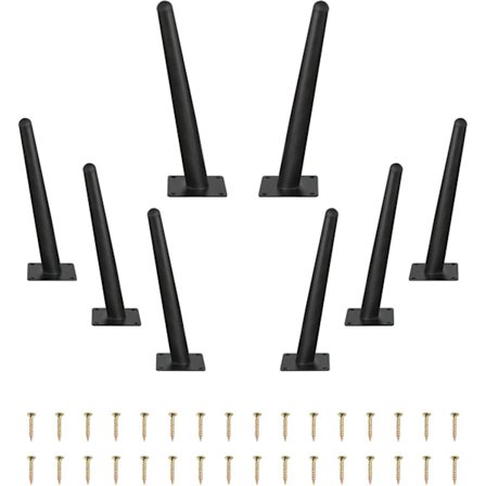 16 tum bordben Oblique möbelben Set om 4 metallbordben Modern stil soffben Stolsben Tunga soffbytesfötter för soffa, Natt