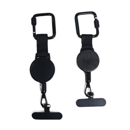 Udtrækkelig tyverisikret telefonholder, telefon lanyard, smartphone sikkerhedsrem, bælteclips telefon lanyard, 2 stk