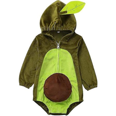 Tmdd Vauvan Poikien Pitkähihainen Body Uusi Vauva Hupullinen Leikkiasu Avokado Pyjama Cosplay-asu 0-24 Kuukautta Festivaali Yöasu