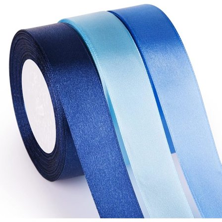 3 stk Blått Bånd Bryllupskjole Bukett DIY Håndverk 1 Tomme Solid Col