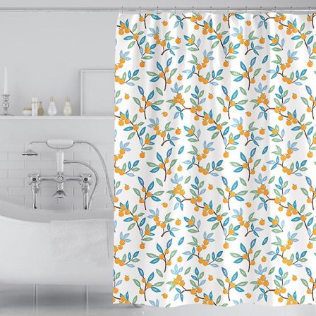 180 x 200 cm Hurtigtørrende Bruseforhæng med 12 Kroge6, Bruseforhæng Vandtæt Polyesterstof Maskinvaskbart, Badeforhæng