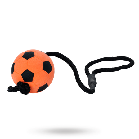 Dogman Fotboll med Snöre Orange - Hundleksaker